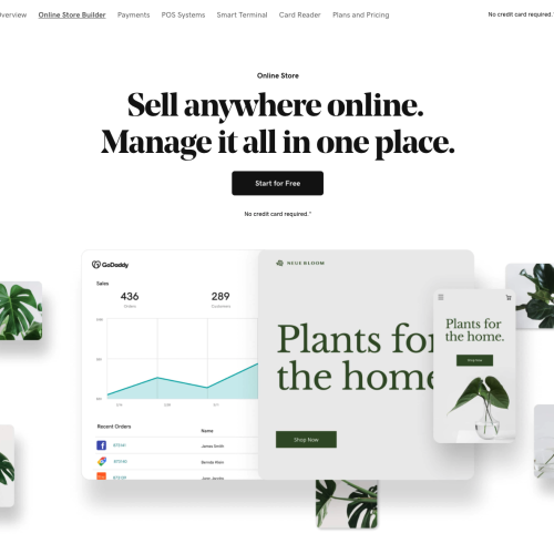 Godaddy online store builder landing page