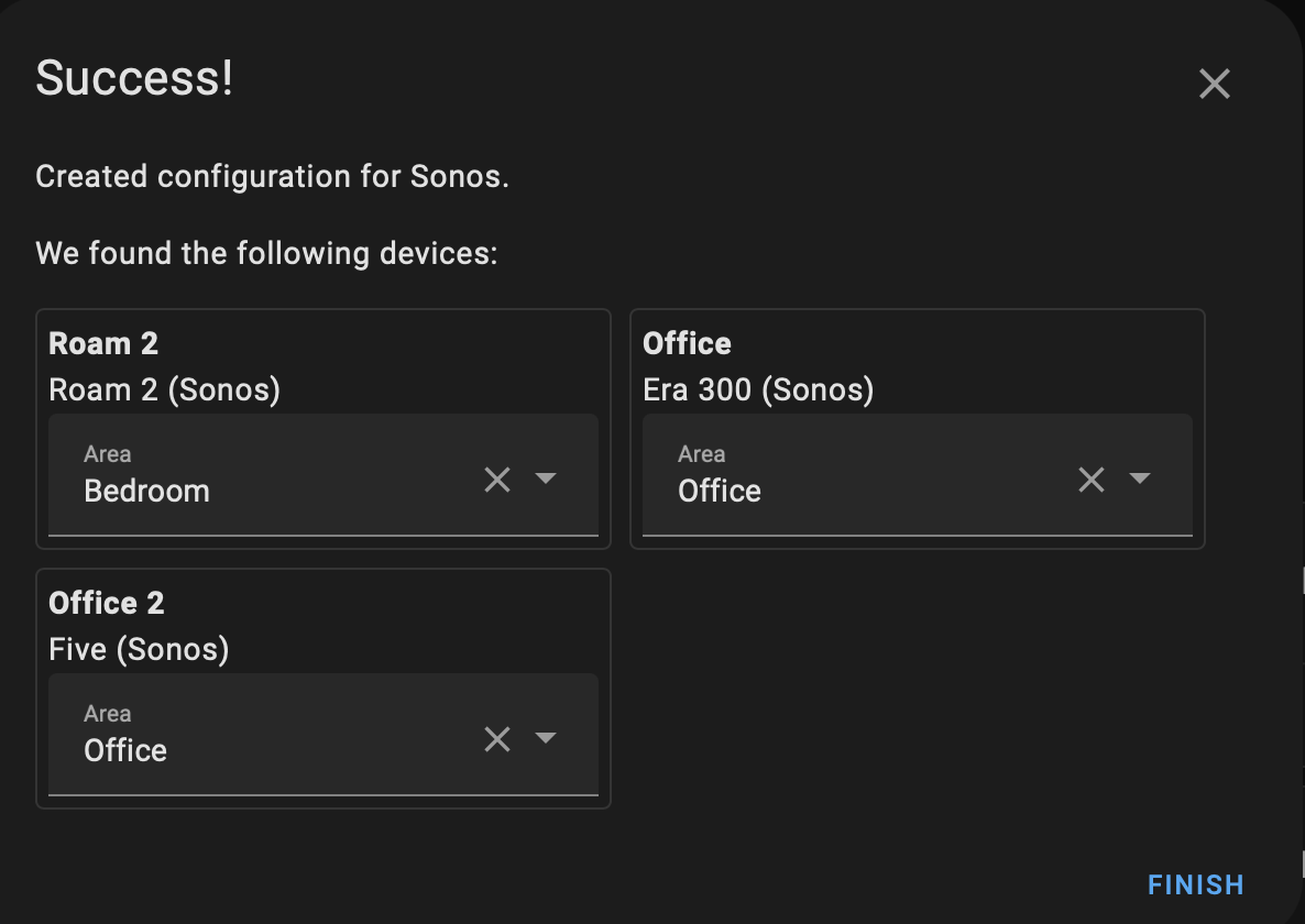 Connecting sonos to home assistant devices and rooms